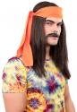 Percke Hippie Mann, braun braun mit orangem Band