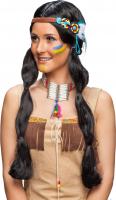 Indianerin mit Kopfschmuck   schwarz