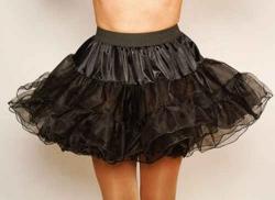 Petticoat, schwarz mit schwarzer Drahtkante 