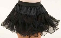 Petticoat schwarz mit schw. Drahtkante fr Kinder 
