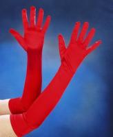 Satin-Handschuhe lang, rot 