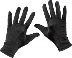 Satin-Handschuhe kurz, schwarz schwarz
