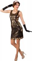 Kleid 20er schwarz-gold L/XL